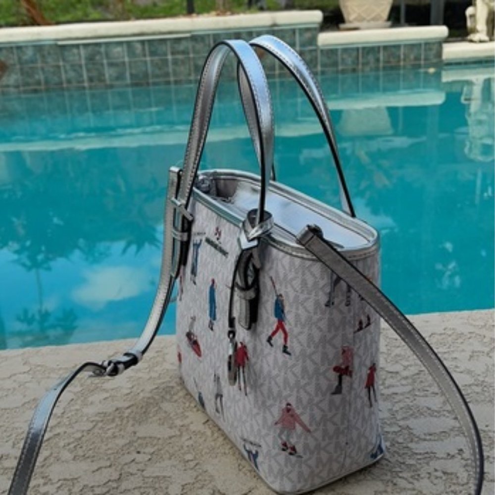Michael Kors Jet Set Girls XS Convertible Satchel Bright White - Picture 4 of 16